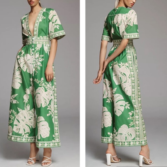FARM Rio Pants - NWT FARM Rio Monstera Wide Leg Jumpsuit